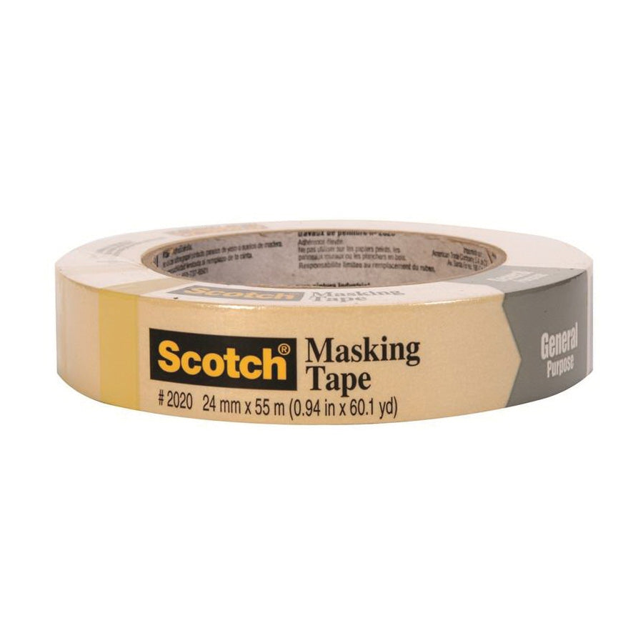 Scotch 2020-24U-F Masking Tape, 55 m L, 24 mm W, Tan