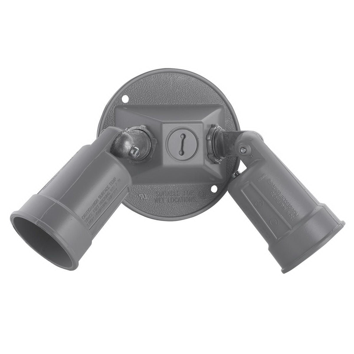 HUBBELL 5193-1 Combination Cover, 4-1/8 in Dia, 1.094 in L, 4-1/8 in W, Round, Metal, Gray, Powder-Coated