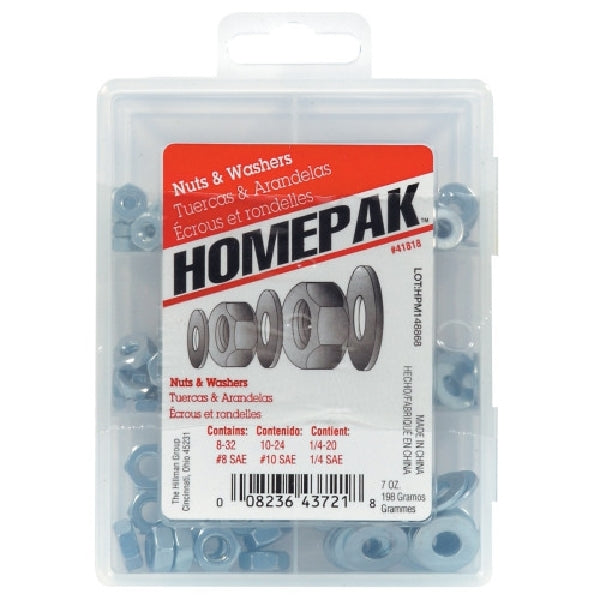 HILLMAN HOMEPAK Series 41818 Fastener Assortment, Steel, Zinc-Plated