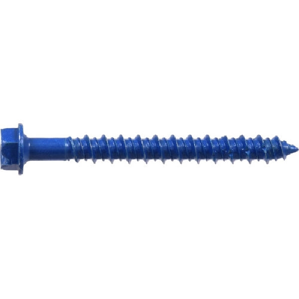 HILLMAN 41561 Screw Anchor, 1/4 in Thread, 2-1/4 in L, Washer Head, Hex, Slotted Drive, 15 PK