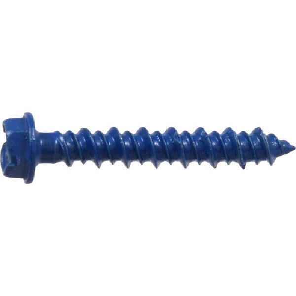 HILLMAN 8961 Screw Anchor, 3/16 in Thread, 1-1/4 in L, Washer Head, Hex, Slotted Drive, 5 PK