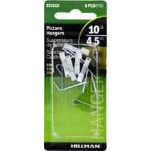 Load image into Gallery viewer, HILLMAN 121010 Picture Hanger, 10 lb, Steel, Zinc-Plated
