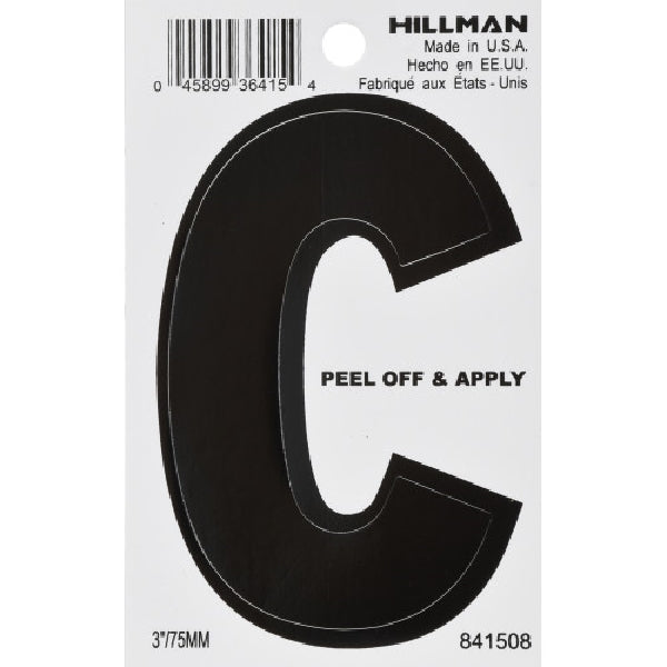 HILLMAN 841508 Letter, Character: C, 3 in H Character, White Character, Vinyl