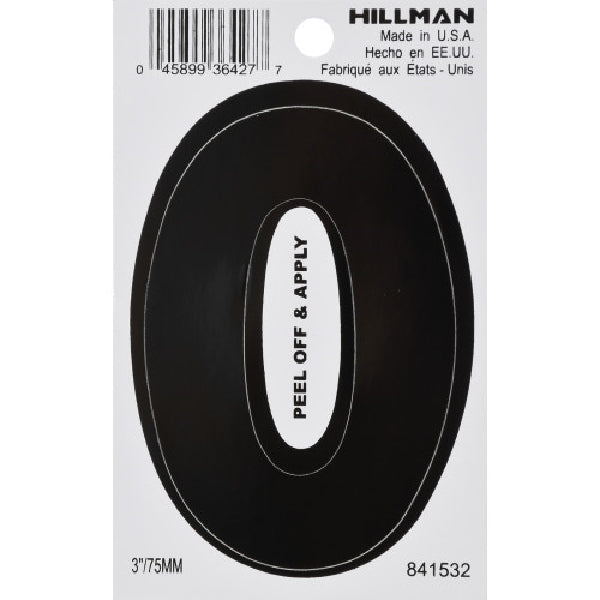 HILLMAN 841532 Letter, Character: O, 3 in H Character, White Character, Vinyl