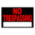 HILLMAN 839904 Sign, NO TRESPASSING, Red Legend, Black Background, 12 in W x 8 in H Dimensions