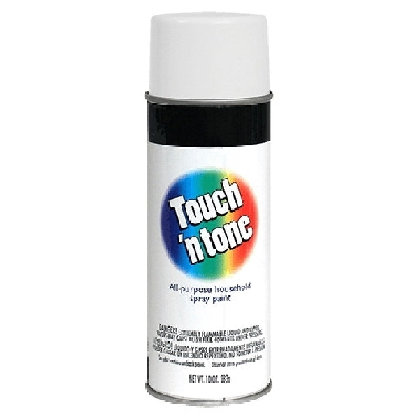 TOUCH 'N TONE 55280830 Spray Paint, Flat, White, 10 oz, Aerosol Can