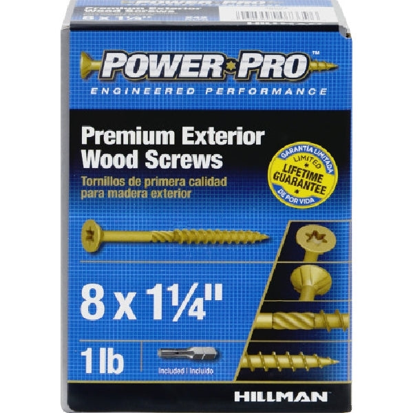 Power Pro 48594 Screw, #8 Thread, 1-1/4 in L, Bore-Fast Thread, Star Drive, 242 PK