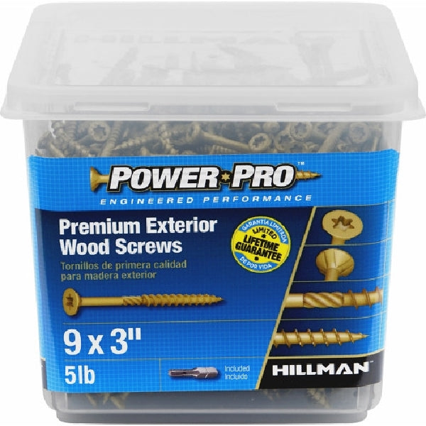 Power Pro 48611 Screw, #9 Thread, 3 in L, Bore-Fast Thread, Star Drive, 417 PK