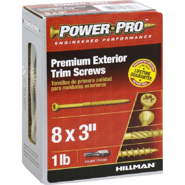 Power Pro 48633 Screw, #8 Thread, 3 in L, Bore-Fast Thread, Trim Head, Star Drive, Bronze Ceramic-Coated, 107 PK