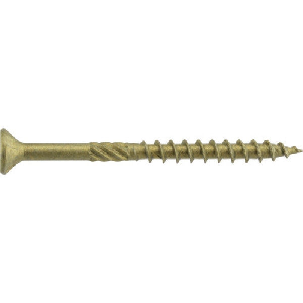 Power Pro HF48618 Screw, #10 Thread, 6 in L, Bore-Fast Thread, Flat Head, Star Drive, Sharp Point, Steel, Bronze