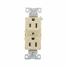 Load image into Gallery viewer, Eaton Wiring Devices BR15V Duplex Receptacle, 2 -Pole, 15 A, 125 V, Back, Side Wiring, NEMA: 5-15R, Ivory
