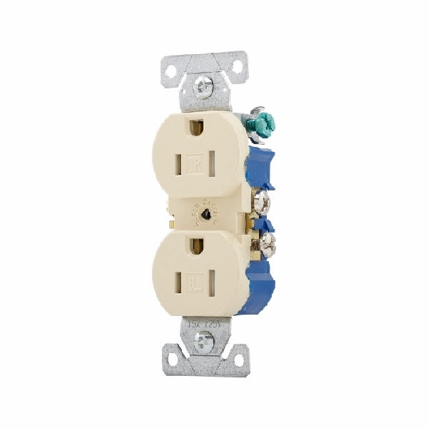 Eaton Wiring Devices TR270V Duplex Receptacle, 2 -Pole, 15 A, 125 V, Push, Side Wiring, NEMA: 5-15R, Ivory