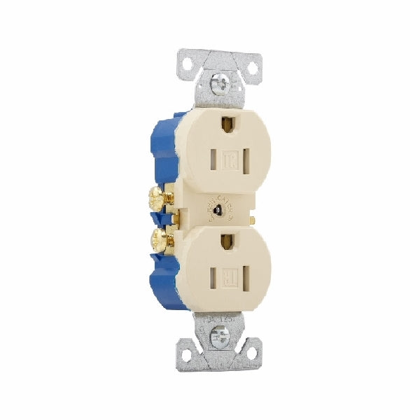 Eaton Wiring Devices TR270V Duplex Receptacle, 2 -Pole, 15 A, 125 V, Push, Side Wiring, NEMA: 5-15R, Ivory