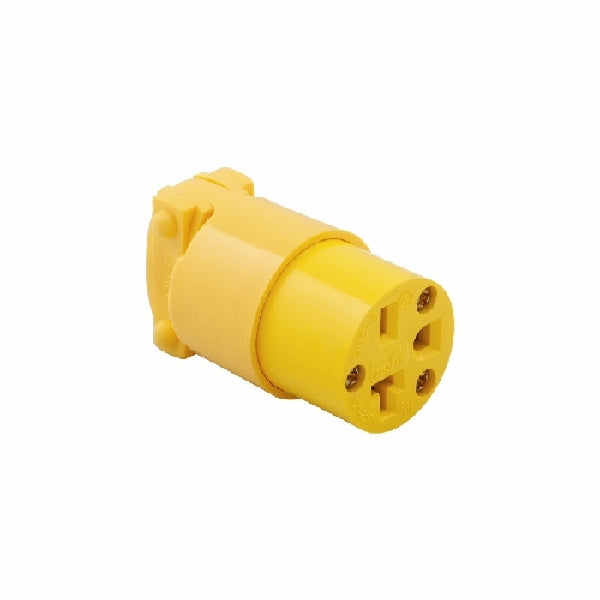 Eaton Wiring Devices 4229-BOX Armored Connector, 2 -Pole, 20 A, 250 VAC, Screw, NEMA: NEMA 6-15R, Yellow