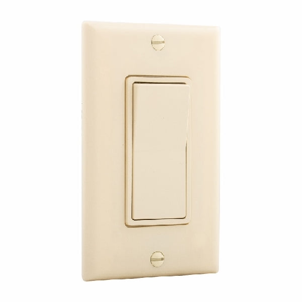 Eaton Wiring Devices 7501V-BOX Rocker Switch, 15 A, 120/277 V, SPST, Back Wire, Push Wire Terminal, Ivory