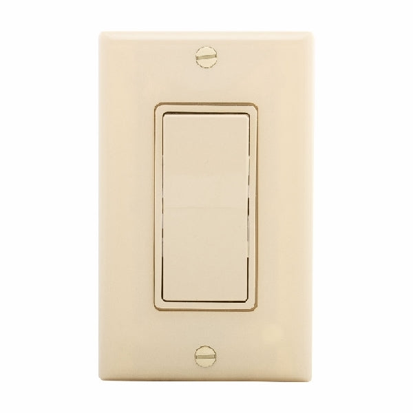 Eaton Wiring Devices 7501V-BOX Rocker Switch, 15 A, 120/277 V, SPST, Back Wire, Push Wire Terminal, Ivory