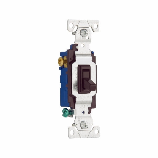 Eaton Wiring Devices 1303-7B Toggle Switch, 15 A, 120 V, Polycarbonate Housing Material, Brown