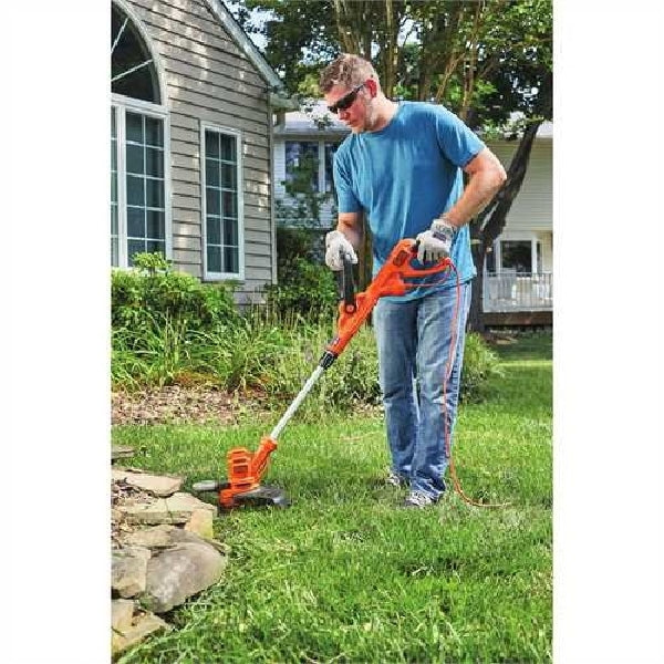 Black+Decker BESTA510 Electric String Trimmer/Edger, 6.5 A, 0.065 in Dia Line, 18 in L Shaft