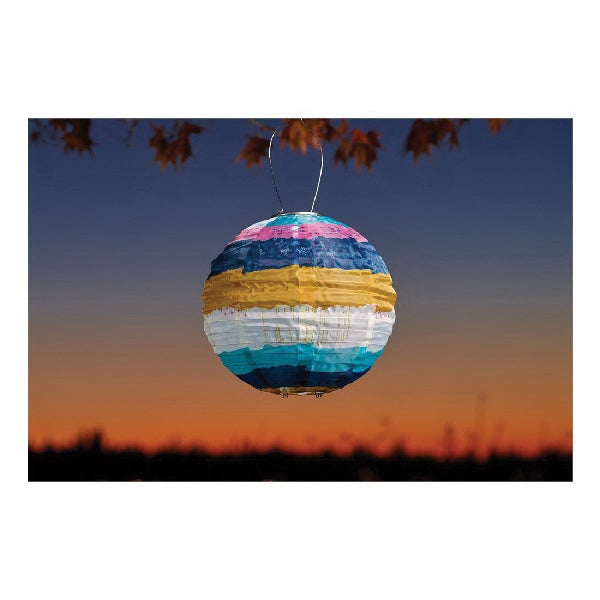 ALLSOP Soji Prints 31595 Solar Lantern, NiMH Battery, Round, LED Lamp, Celestial Stripe, Battery Included: Yes