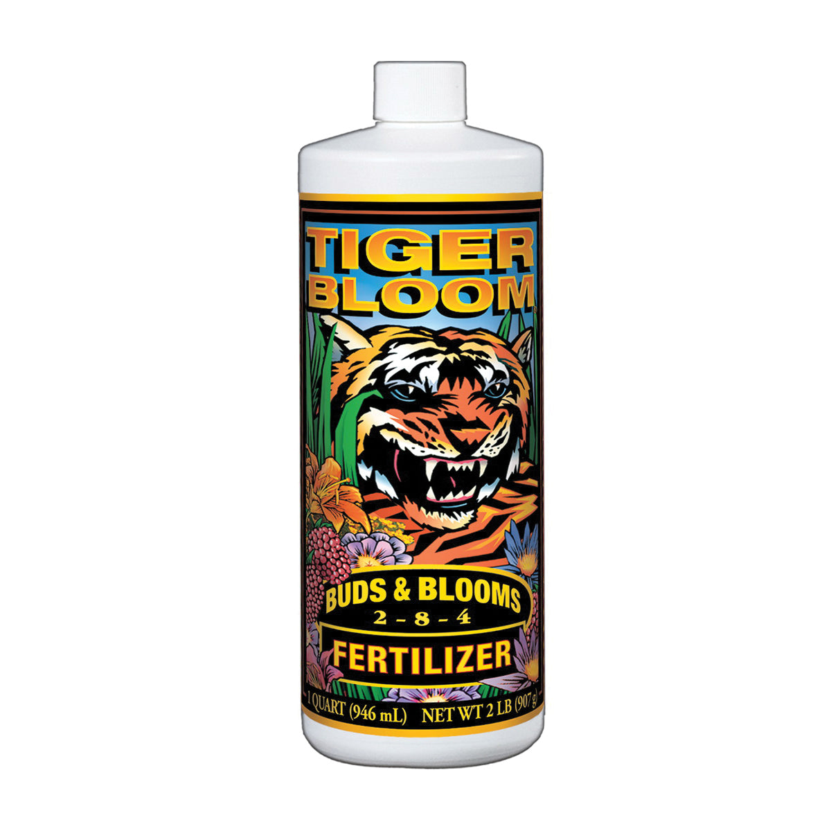 Tiger Bloom 790225 Plant Food, 1 qt Bottle, Liquid, 2-8-4 N-P-K Ratio