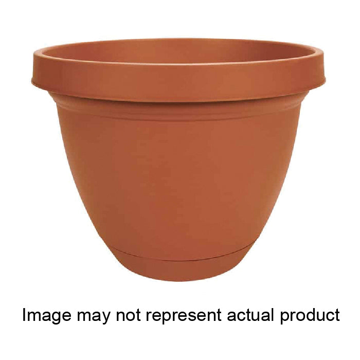 Akro-Mils IFA08000E21 Infinity Planter with Saucer, 8 in Dia, Round, Chocolate