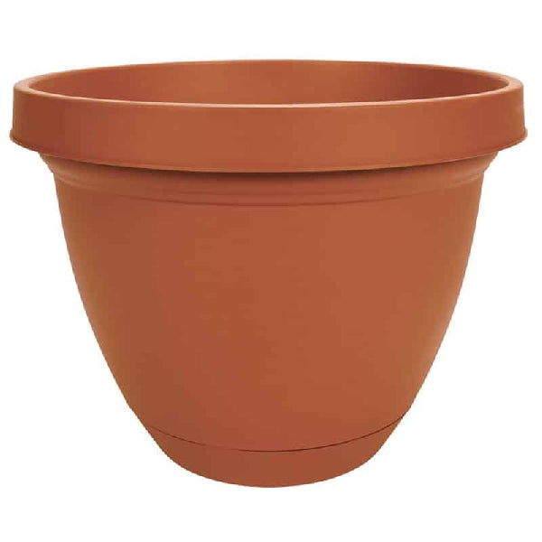 Akro-Mils IFA08000E35 Infinity Planter with Saucer, 8 in Dia, Round, Clay