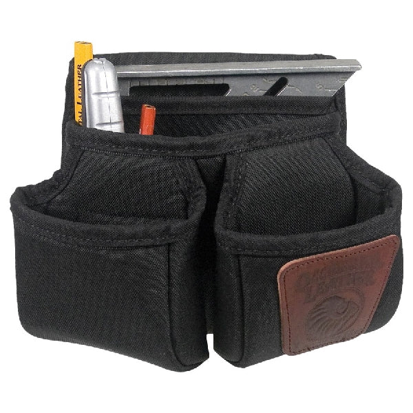 Occidental Leather 9504 Double Clip-On Pouch, 7-Pocket, Leather/Nylon, 7-1/2 in W, 6 in D