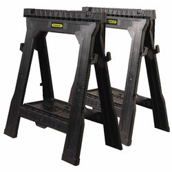 STANLEY 060864R Portable Folding Sawhorse, 1000 lb, 2-1/8 in W, 32 in H, 26-7/8 in D, Plastic