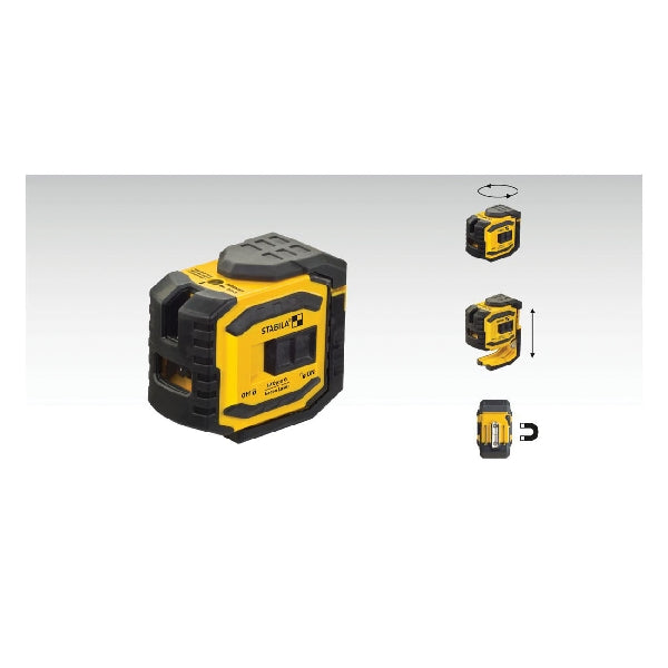 Stabila 03185 Laser Level Set, 90 ft, +/- 3/16 in at 50 ft Accuracy, 2-Beam, 2-Dot, Green Laser