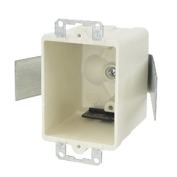 fiberglassBOX 9361-ESK Switch/Outlet Box, 1 -Gang, 2 -Outlet, 4 -Knockout, Fiberglass/Polyester, Off-White