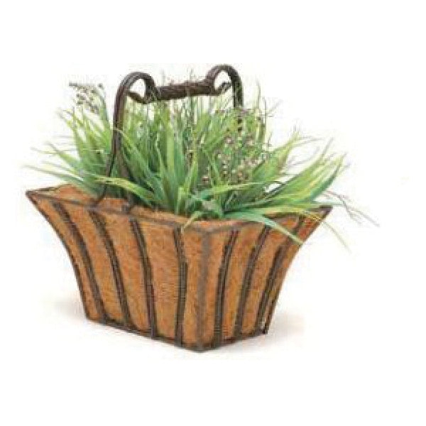 Deer Park Ironworks BA127 Twist Basket Planter Box, 9 in W, 13 in D, Rectangle, Steel, Powder-Coated
