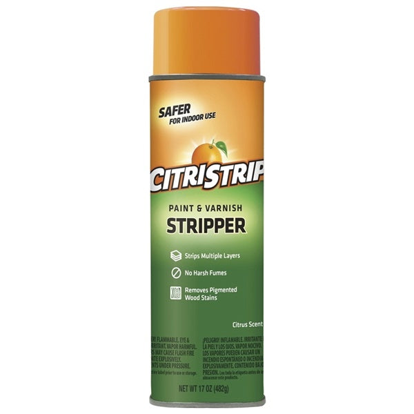 Citristrip ECSG807 Paint and Varnish Stripper, Gas, Orange, 17 oz, Aerosol Can