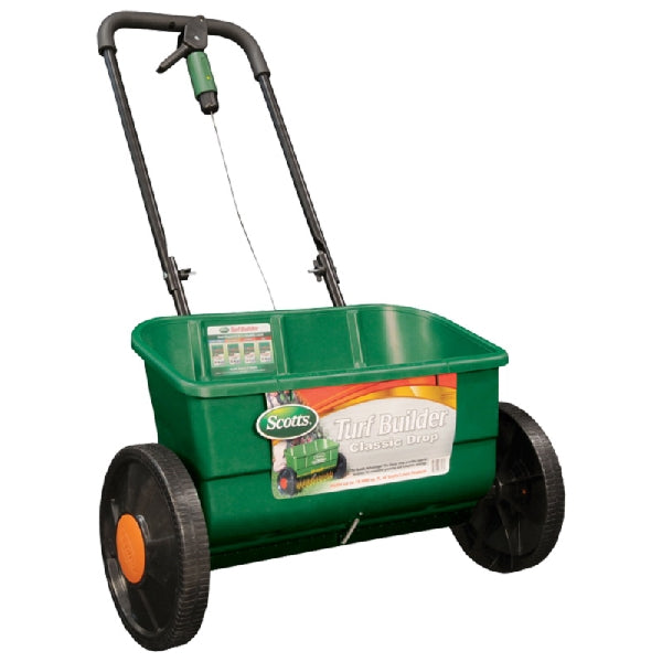 Scotts Classic 76565 Drop Spreader, 10000 sq-ft Coverage Area, 22 in W Spread, Plastic Hopper