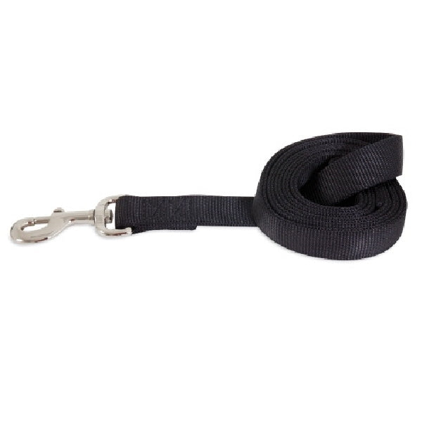 PETMATE 15060 Standard Core Leash, 6 ft L, 5/8 in W, Nylon Line, Black, Fastening Method: Snap Hook
