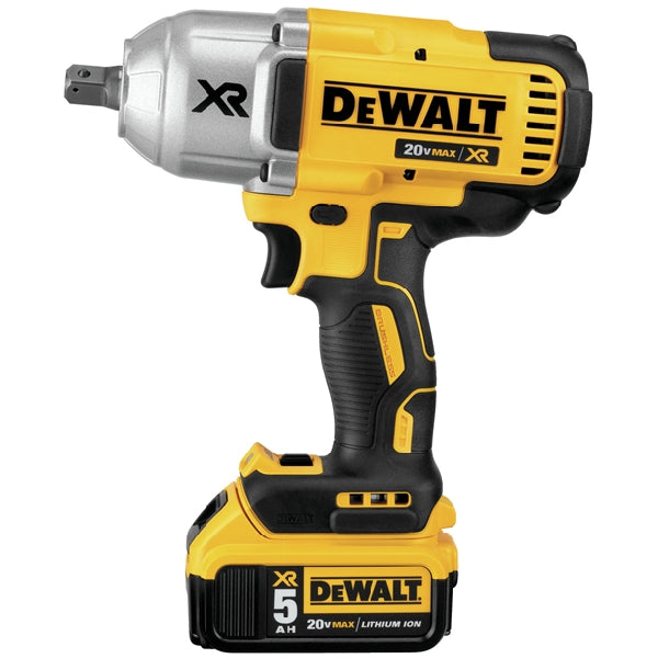 DeWALT DCF899P2 20V Max XR High Torque 1/2&quot; Impact Wrench w/Detent Pin Anvil Kit (Includes (2) 20V Max 5.0ah Batteries, and Charger)