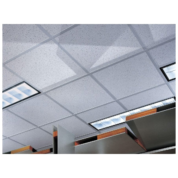 Radar R2120 Acoustic Ceiling Panel, 2 ft L, 2 ft W, 5/8 in Thick, Non-Directional Pattern, Fiberboard, White