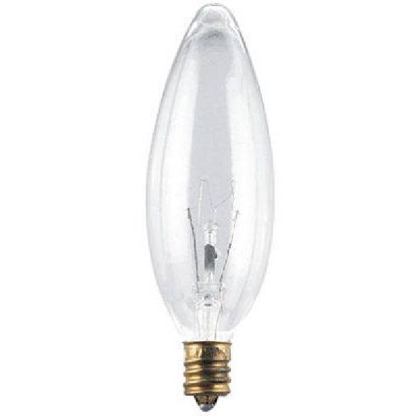 Westpointe 70931 Chandelier Light Bulb, 40 W, Torpedo Lamp, Candelabra Lamp Base, 365 Lumens, 2700 K Color Temp