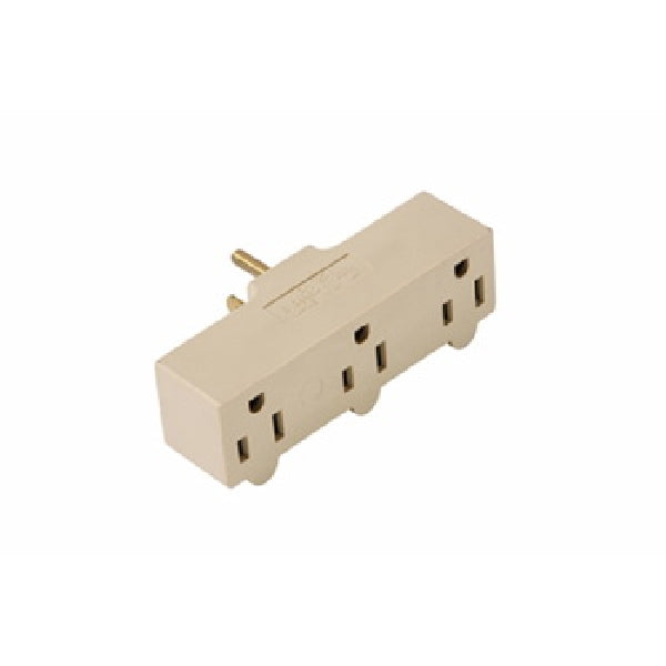 Legrand 697RI Plug In Adapter, 1 -Pole, 15 A, 125 V, 3 -Outlet, Ivory