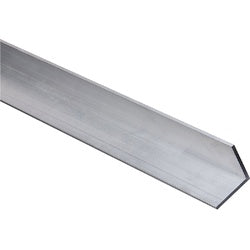 Stanley Hardware 4204BC Series N247-445 Angle Stock, 1-1/2 in L Leg, 48 in L, 1/8 in Thick, Aluminum, Mill