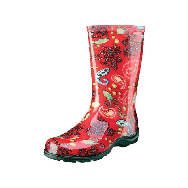 Sloggers 5004RD-06 Rain and Garden Boots, 6 in, Paisley, Red