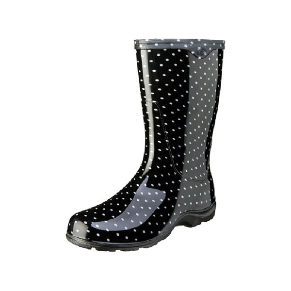 Sloggers 5013BP-07 Rain and Garden Boots, 7 in, Polka Dot, Black/White