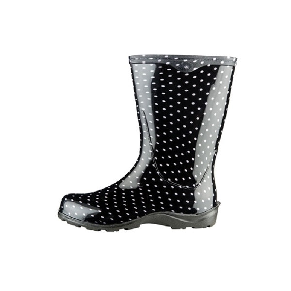 Sloggers 5013BP-07 Rain and Garden Boots, 7 in, Polka Dot, Black/White