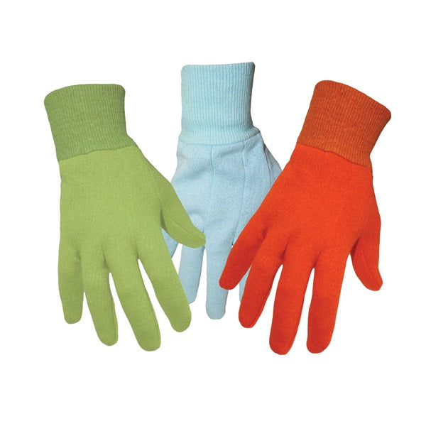 BOSS 418 Kid's Garden Gloves, One-Size, Knit Wrist Cuff, Jersey, Assorted