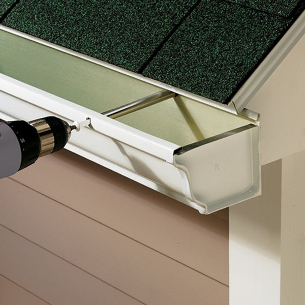 FastenMaster GUT007-10W Gutter Screw, 7 in L, #3 Drive, Square Drive, Aluminum, White, Galvanized