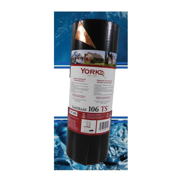 YORK Flashings YorkShield 106 PT FC1223 3.OZ Copper Flashing, 20 ft L, 12 in W, Copper, Self-Adhesive