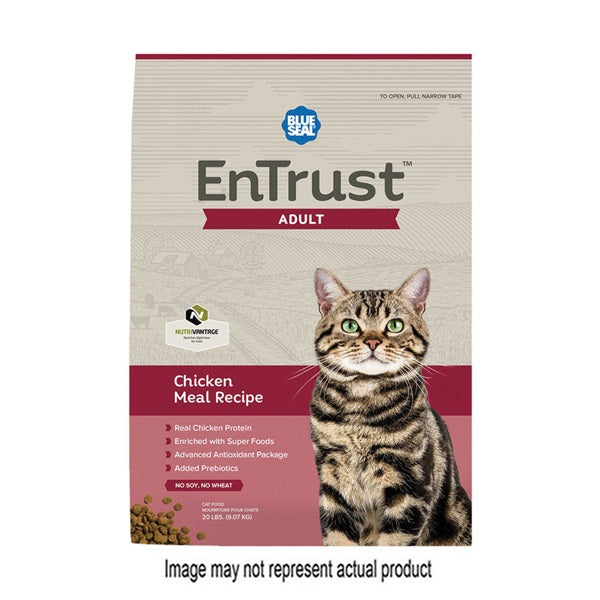 Blue Seal EnTrust 3952 Cat Food, Dry, Chicken Meal Flavor, 6 lb Bag