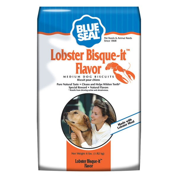 Blue Seal 1057 Dog Biscuit Treat, Lobster Bisque-It Flavor, 4 lb Bag