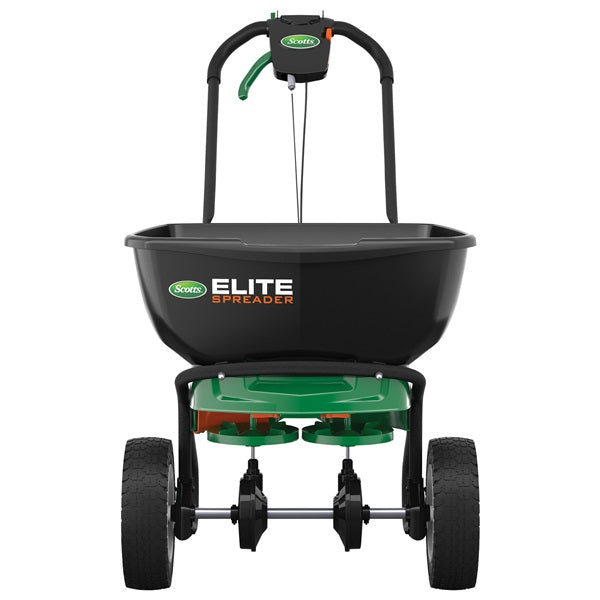 Scotts 75902 Elite Spreader, 30 lb Capacity, 20,000 sq-ft Coverage Area, 6 ft W Spread, Plastic