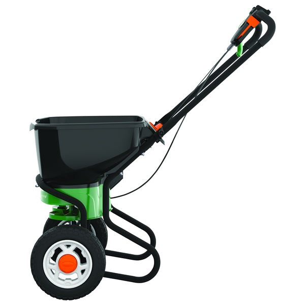 Scotts 75902 Elite Spreader, 30 lb Capacity, 20,000 sq-ft Coverage Area, 6 ft W Spread, Plastic