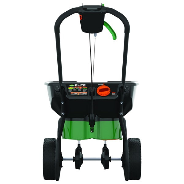 Scotts 75902 Elite Spreader, 30 lb Capacity, 20,000 sq-ft Coverage Area, 6 ft W Spread, Plastic